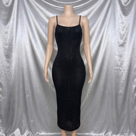 Black Crochet Maxi