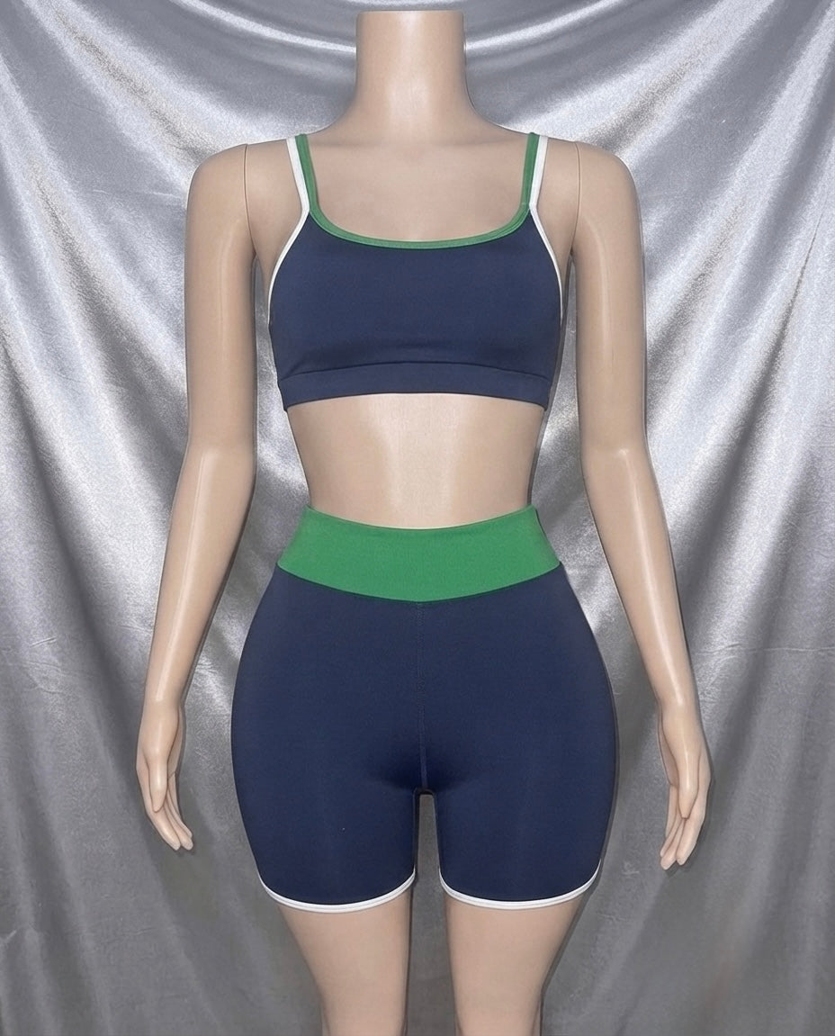 Navy & Green Athletic Set