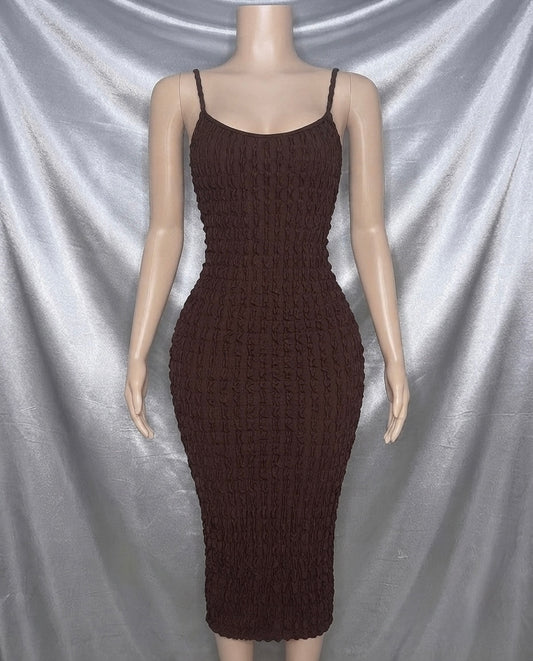 Mocha Crinkle Dress