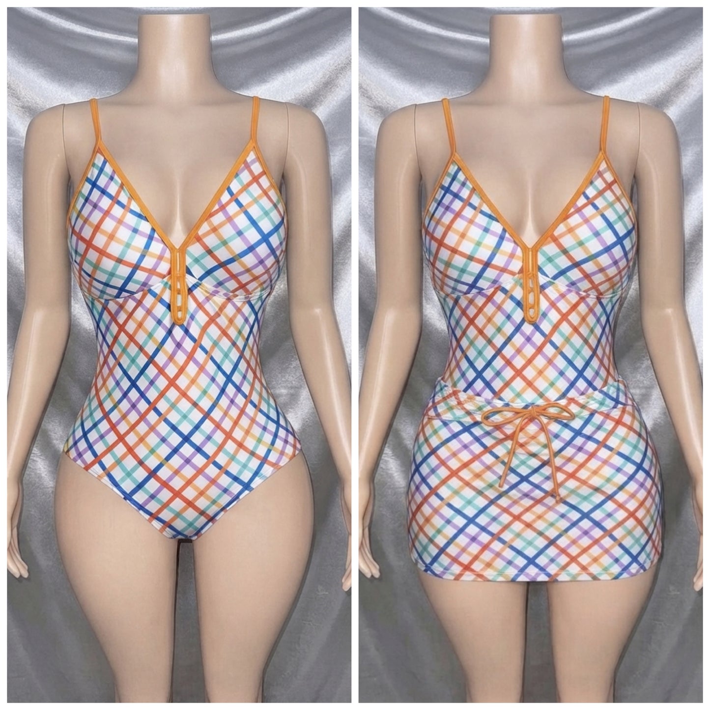 One piece with skirt